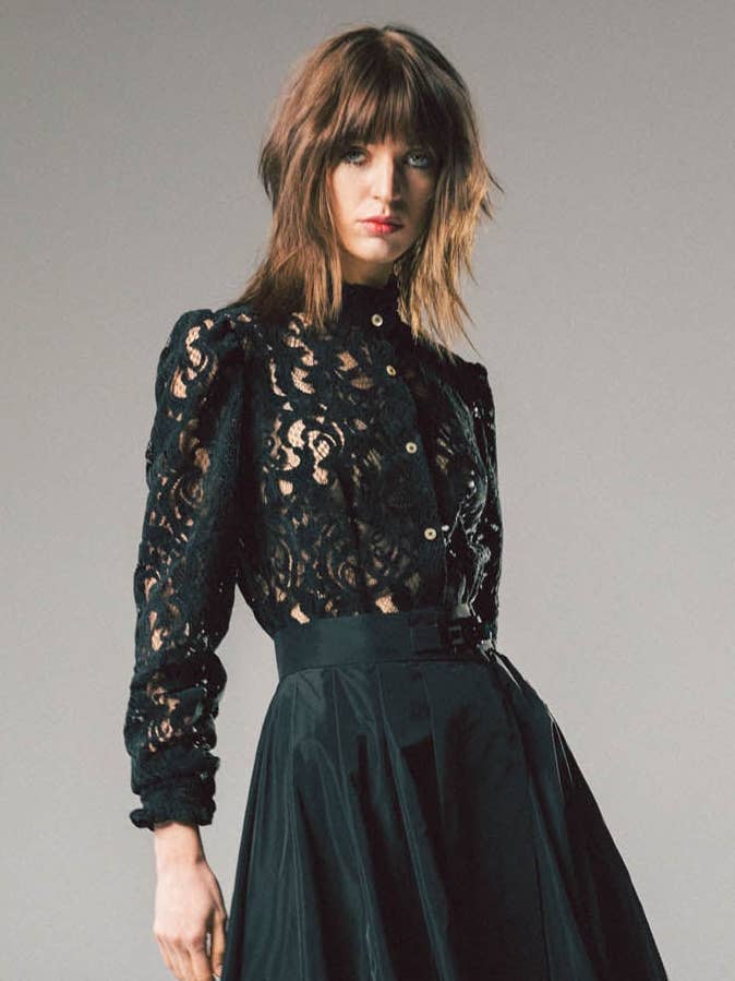 Blouse Velours Dentelle Femme – Simona Bonacci | OkikiParis