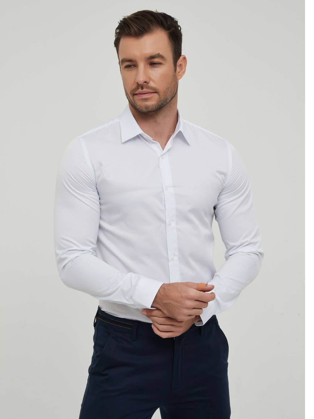 Chemise Blanche Slim Fit – Yves Enzo Paris