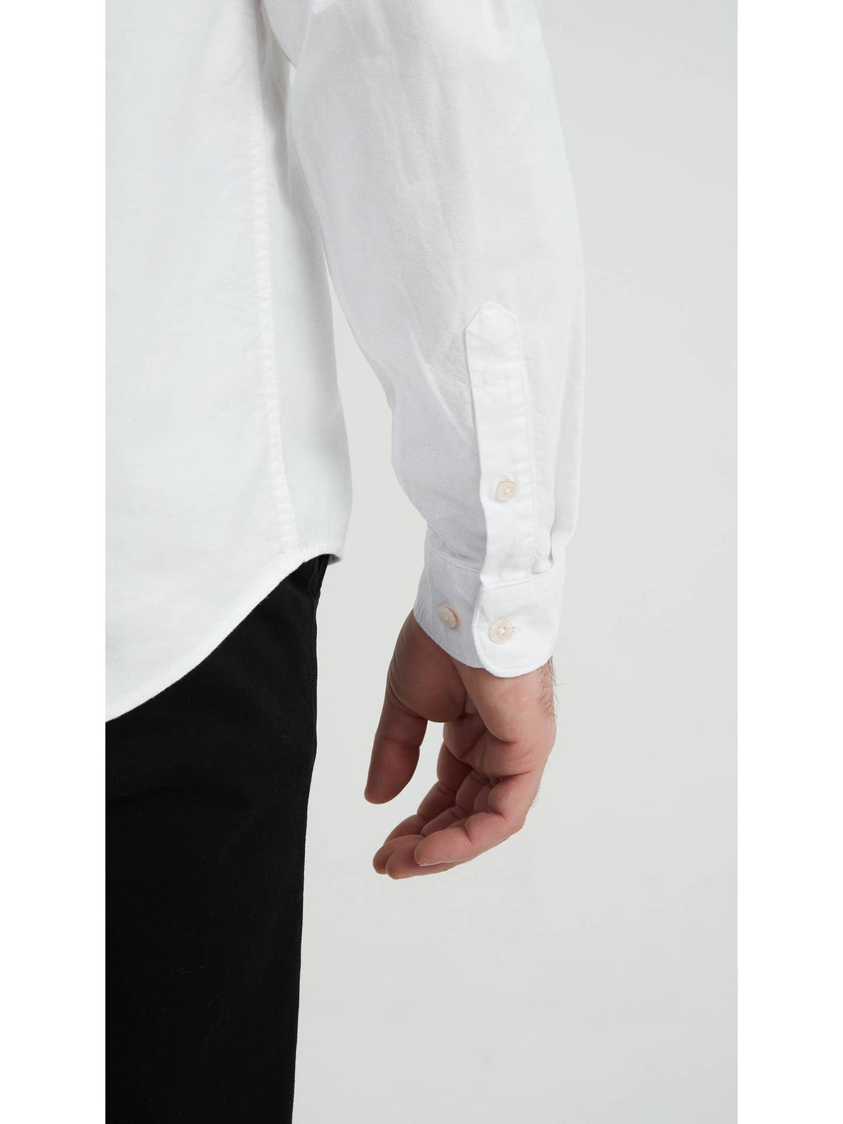 Chemise Oxford Blanc Coupe Ajustée Col Mao | Collection Mathieu – OkikiParis
