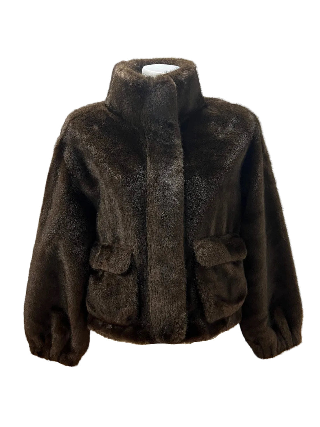 Veste Zippée Col Montant en Fausse Fourrure Pelucheuse | Celine & Clara – Automne/Hiver