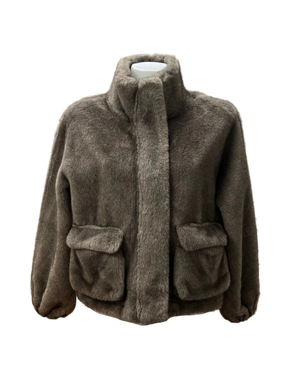 Veste Zippée Col Montant en Fausse Fourrure Pelucheuse | Celine & Clara – Automne/Hiver
