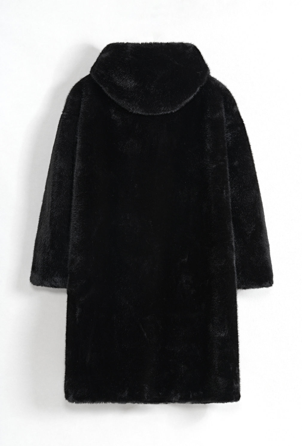 Manteau Mi-Long à Capuche en Fausse Fourrure | Boutons Bascule – OkikiParis