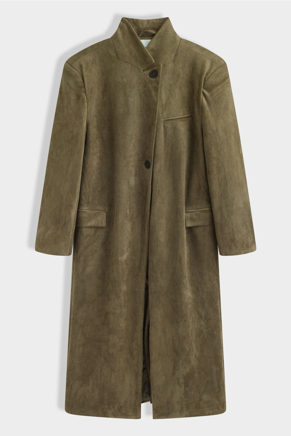 Manteau Long en Daim avec Col | Coupe Élégante – OkikiParis
