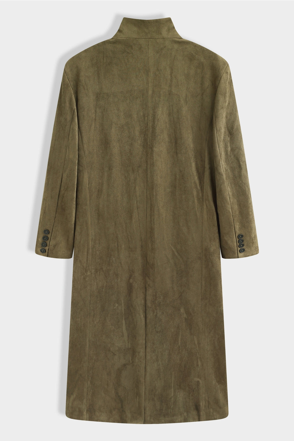 Manteau Long en Daim avec Col | Coupe Élégante – OkikiParis
