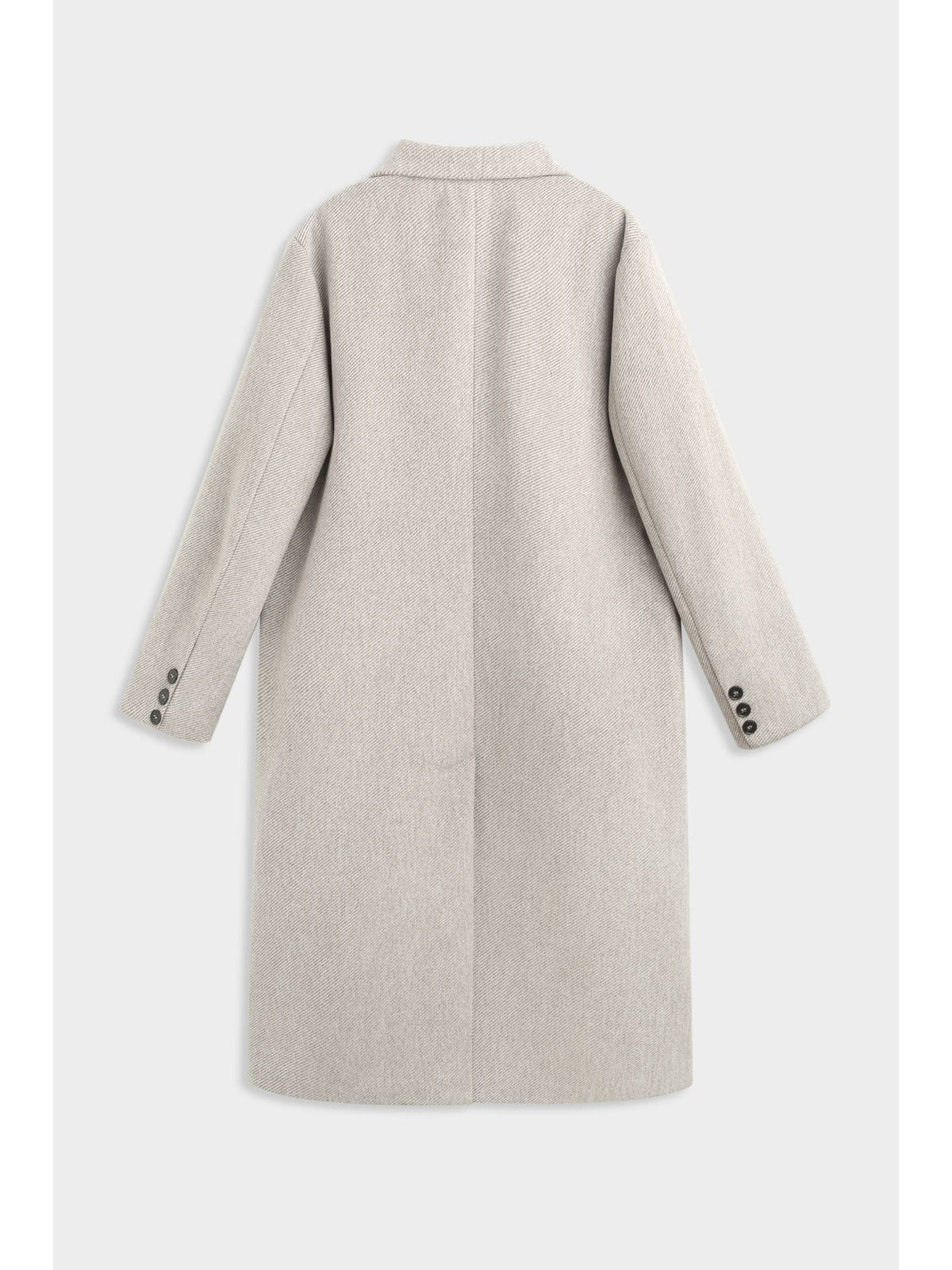 Manteau Long en Chevron à Fermeture Croisée | Col Revers Cranté – OkikiParis