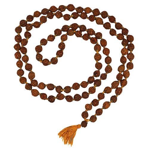 Rudra Mala 108 perles - Chapelet de méditation en rudraksha