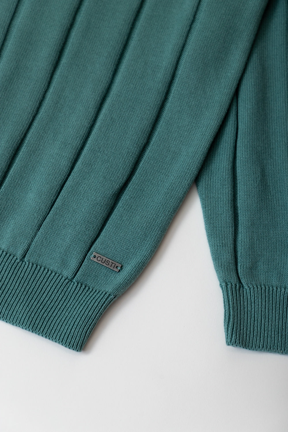 Pull à rayures verticales vert moyen
