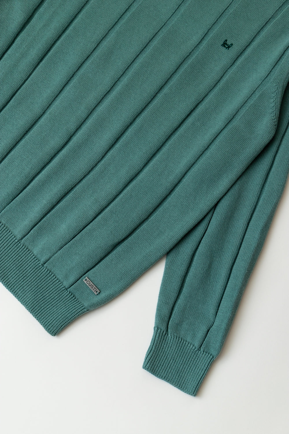 Pull à rayures verticales vert moyen
